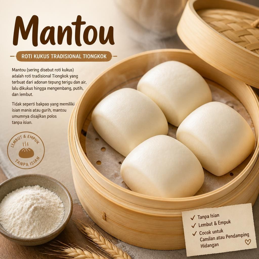 Mantou dari kategori cemilan Gopek House